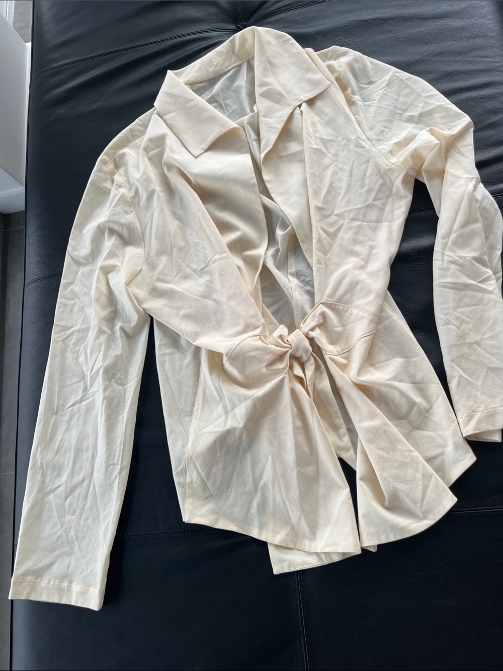 Peter Cohen (IYKYK) stretch tricot Tie-Front shirt Jacket - featherweight  Sz XL